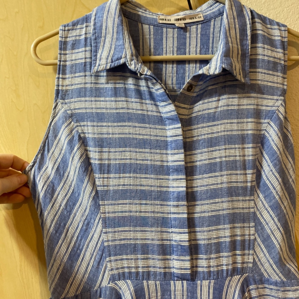 Women Large Vintage Country Girl Picnic Dress Button Down Chest Collar - Picture 4 of 7